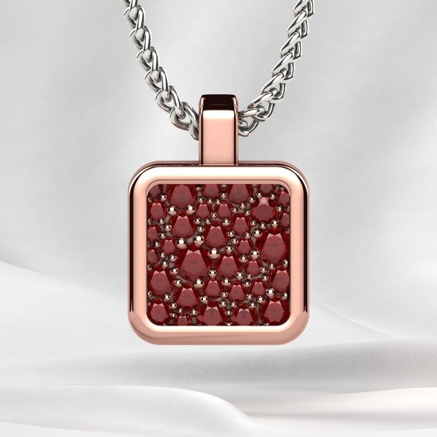 Beautiful Cubic Shape Gold Pendant 3D print model_12