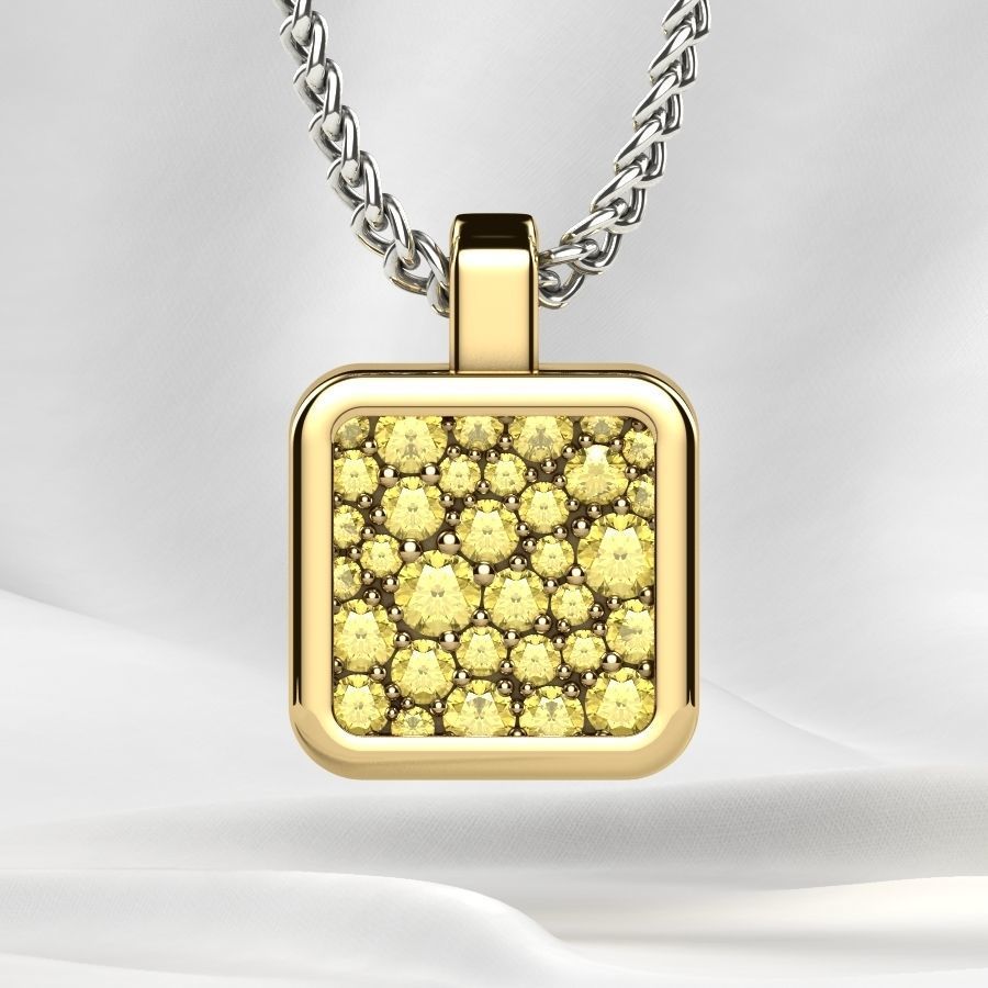 Beautiful Cubic Shape Gold Pendant 3D print model_15