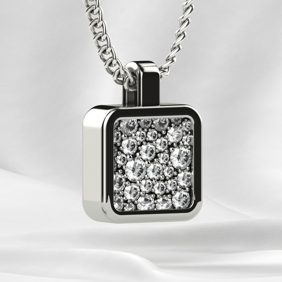 Beautiful Cubic Shape Gold Pendant 3D print model_19