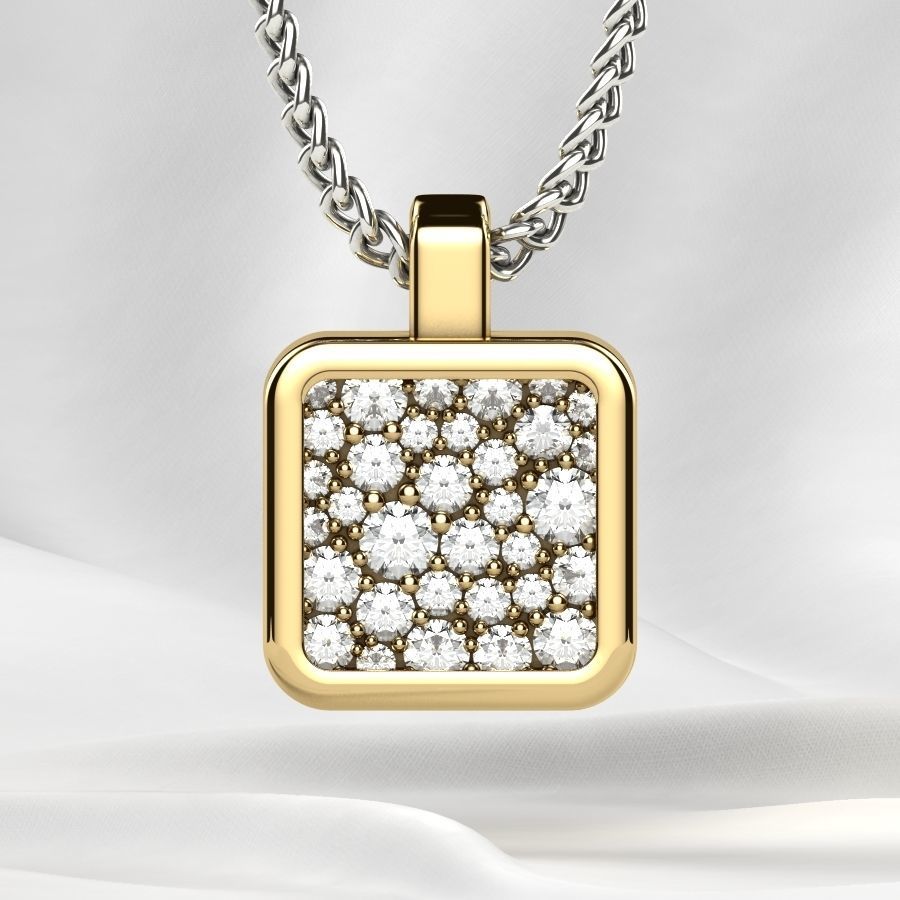 Beautiful Cubic Shape Gold Pendant 3D print model_13