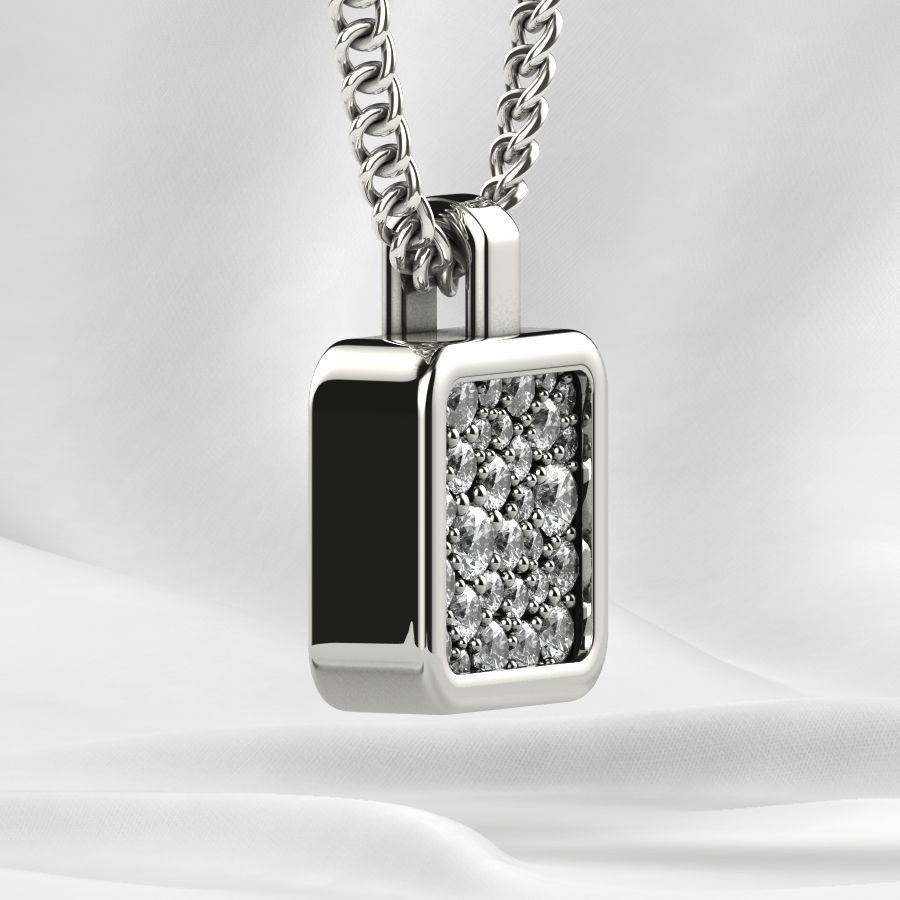 Beautiful Cubic Shape Gold Pendant 3D print model_21