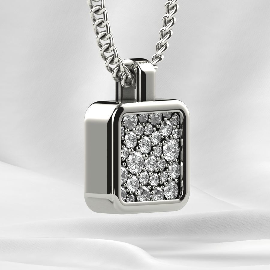 Beautiful Cubic Shape Gold Pendant 3D print model_20