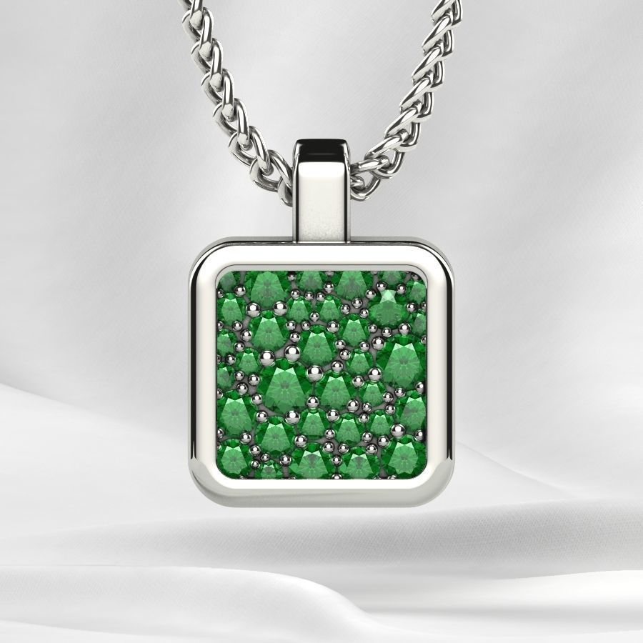 Beautiful Cubic Shape Gold Pendant 3D print model_7