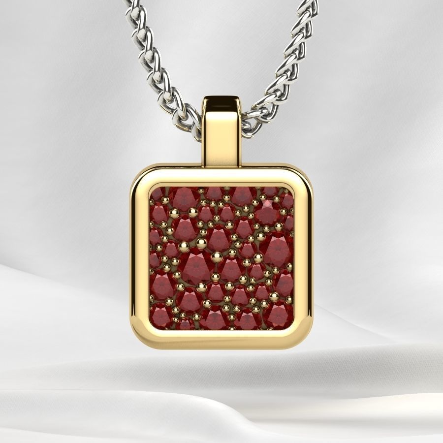 Beautiful Cubic Shape Gold Pendant 3D print model_14