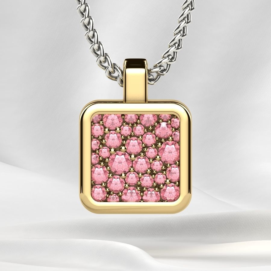 Beautiful Cubic Shape Gold Pendant 3D print model_16