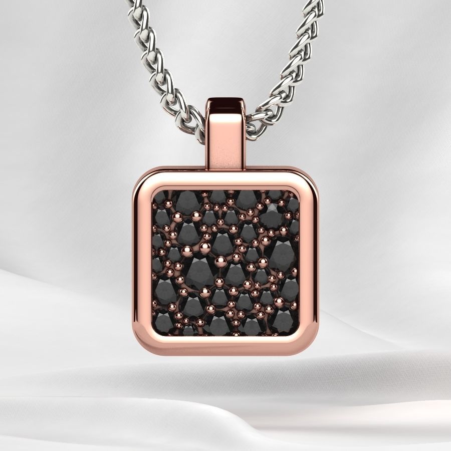 Beautiful Cubic Shape Gold Pendant 3D print model_10