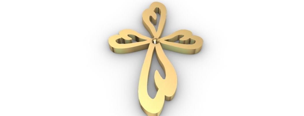 Cross Necklace 3D print model_2