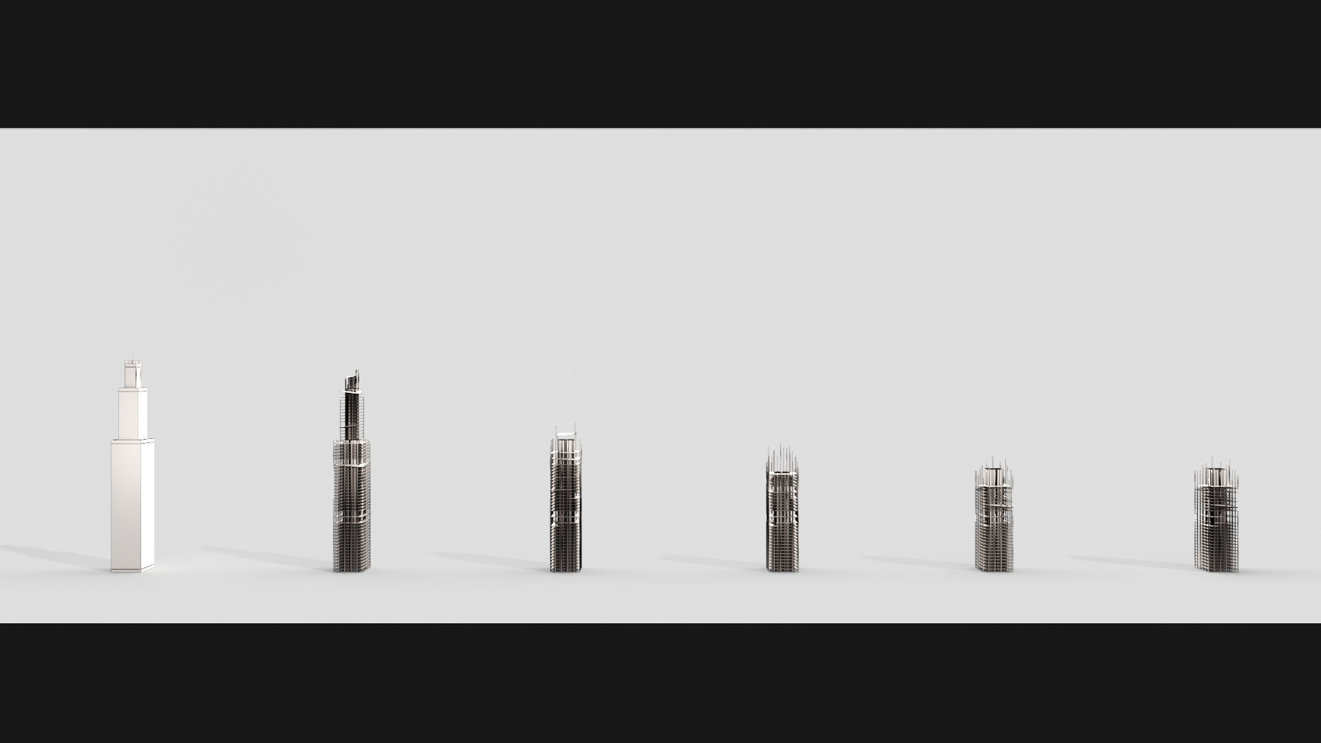 Post-Apocalyptic Background Buildings Low-poly 3D model_12