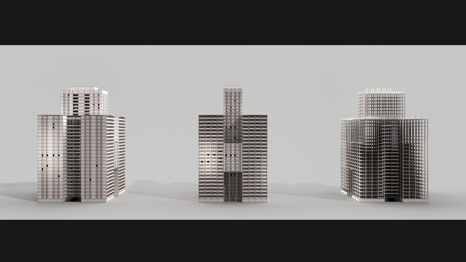 Post-Apocalyptic Background Buildings Low-poly 3D model_13