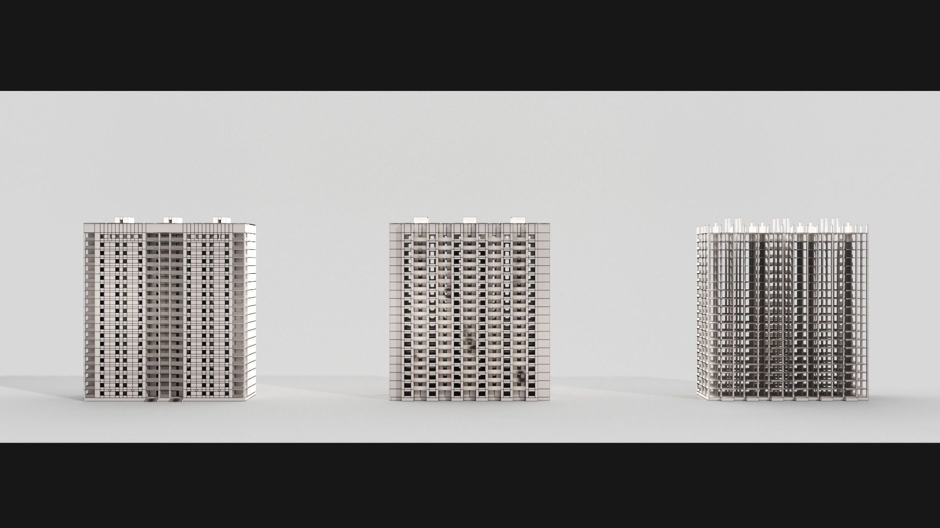 Post-Apocalyptic Background Buildings Low-poly 3D model_14