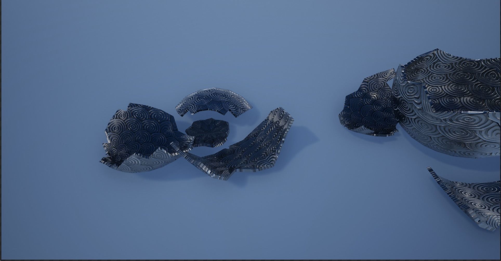 Lowpoly Whole and Hatched Dragon-Creature Eggs Low-poly 3D model_11