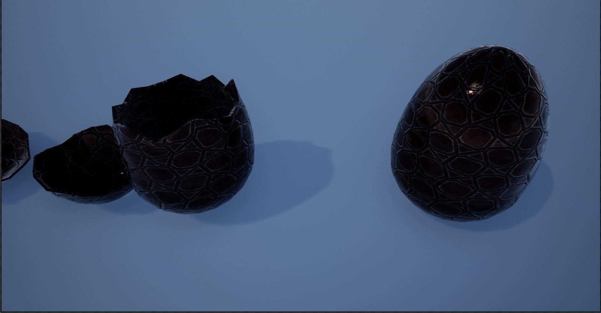 Lowpoly Whole and Hatched Dragon-Creature Eggs Low-poly 3D model_24