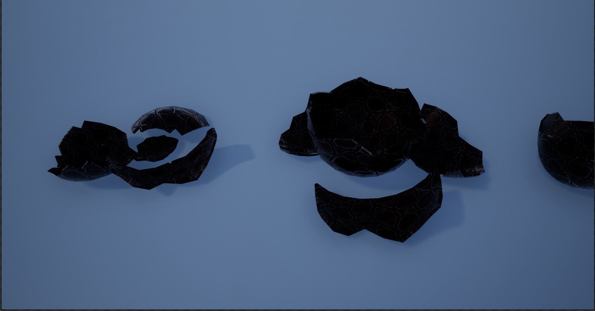 Lowpoly Whole and Hatched Dragon-Creature Eggs Low-poly 3D model_23