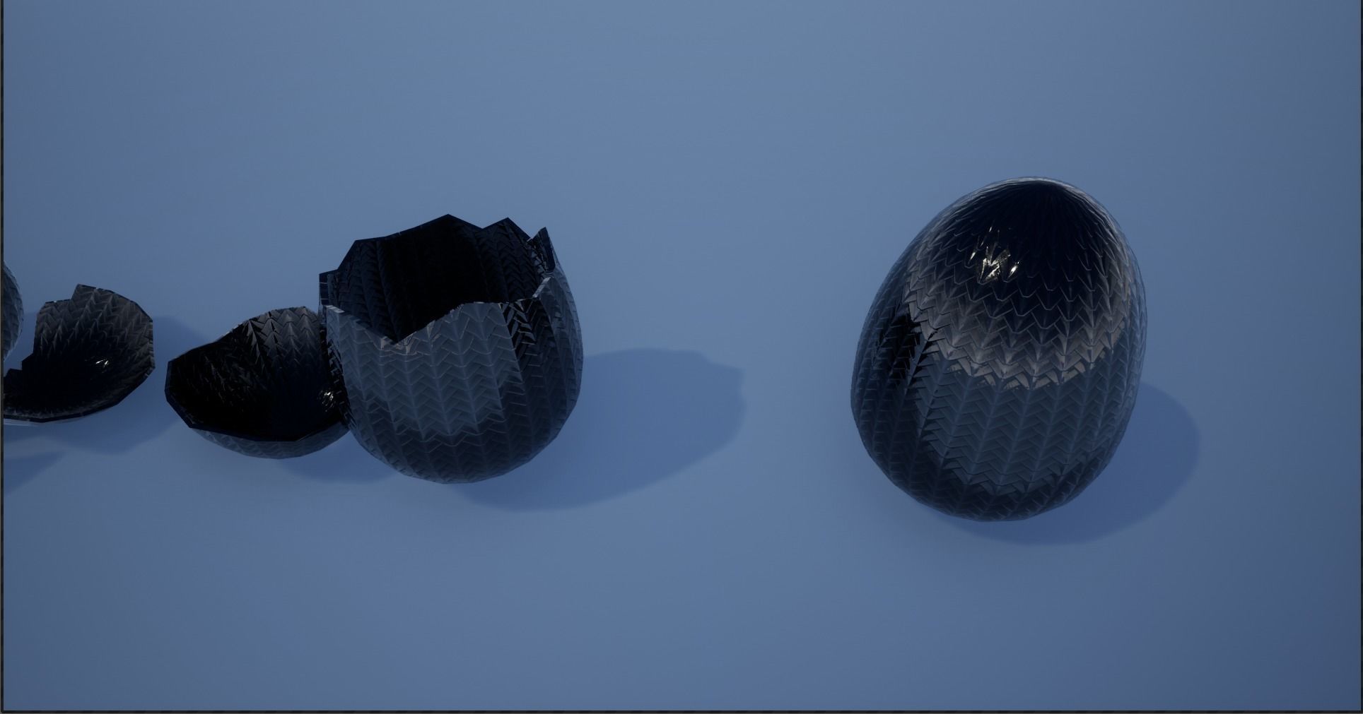 Lowpoly Whole and Hatched Dragon-Creature Eggs Low-poly 3D model_18