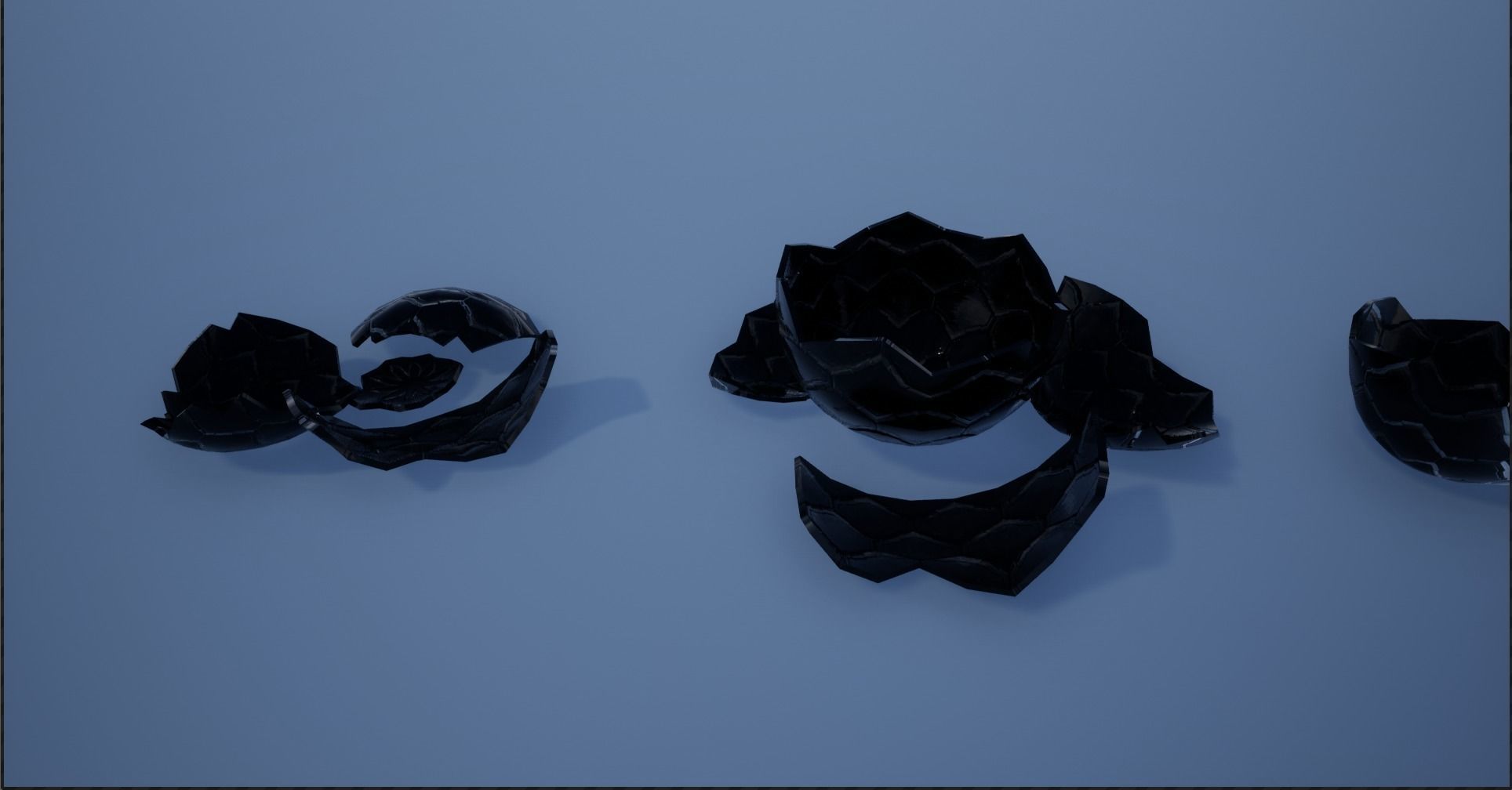 Lowpoly Whole and Hatched Dragon-Creature Eggs Low-poly 3D model_21