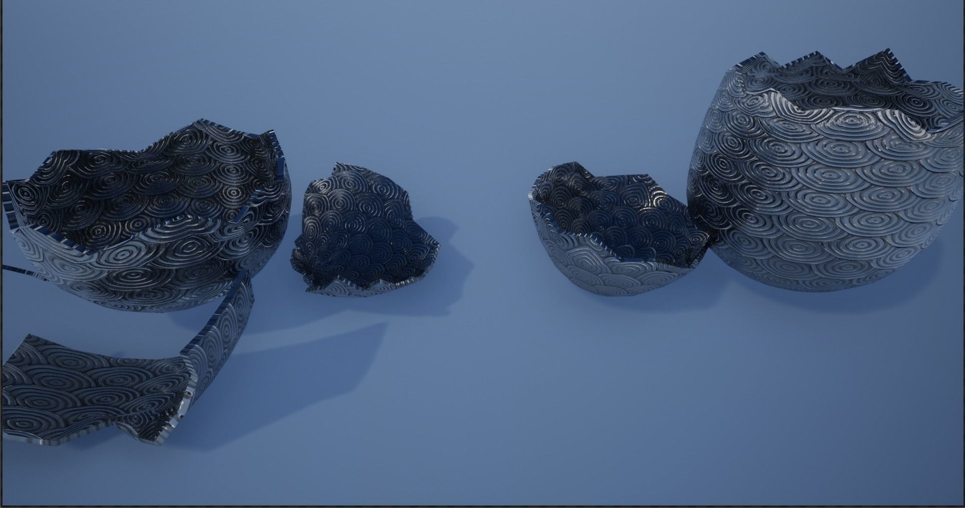 Lowpoly Whole and Hatched Dragon-Creature Eggs Low-poly 3D model_10