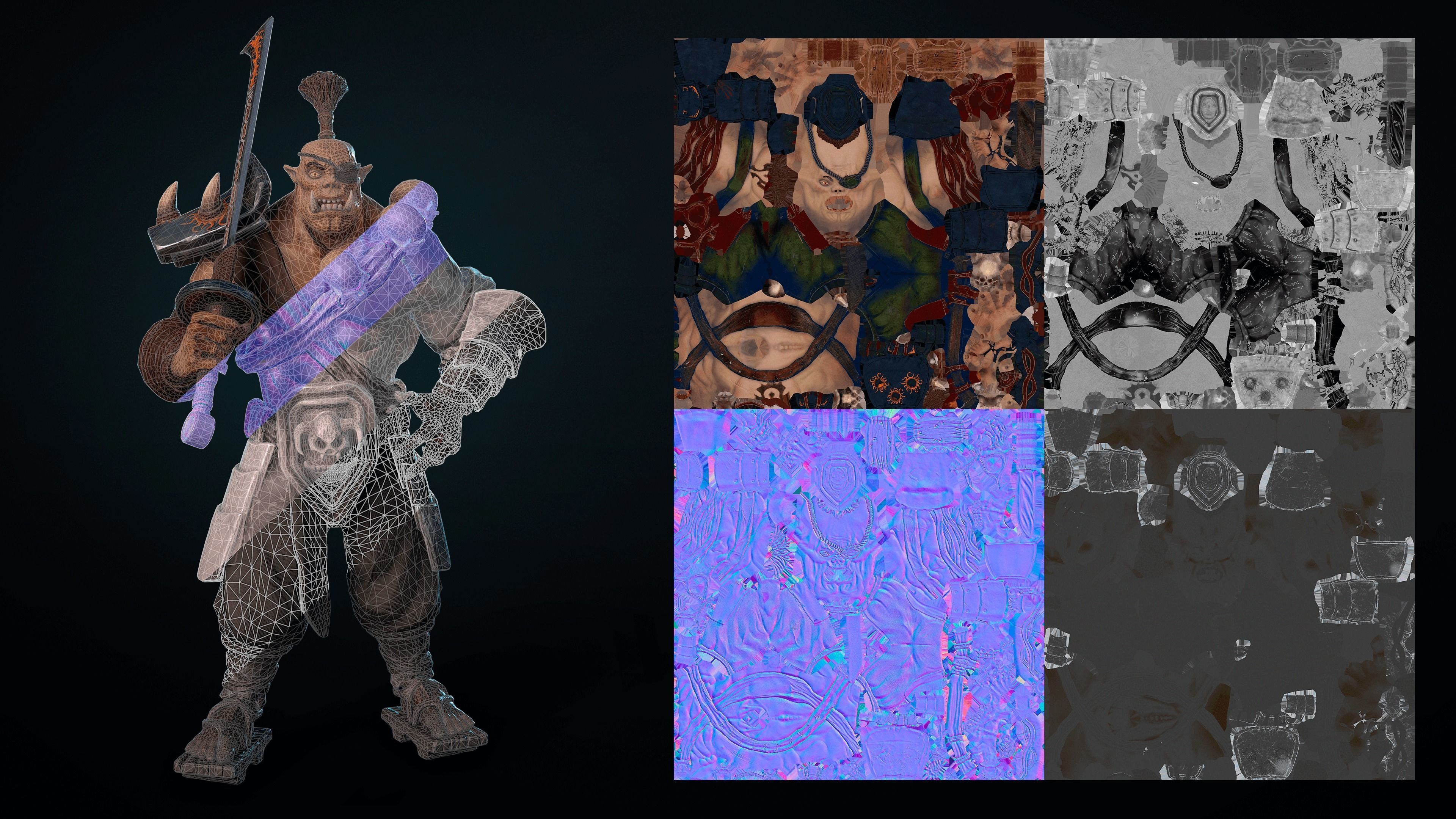 Orc Blademaster Low-Poly 3d model Low-poly 3D model_4