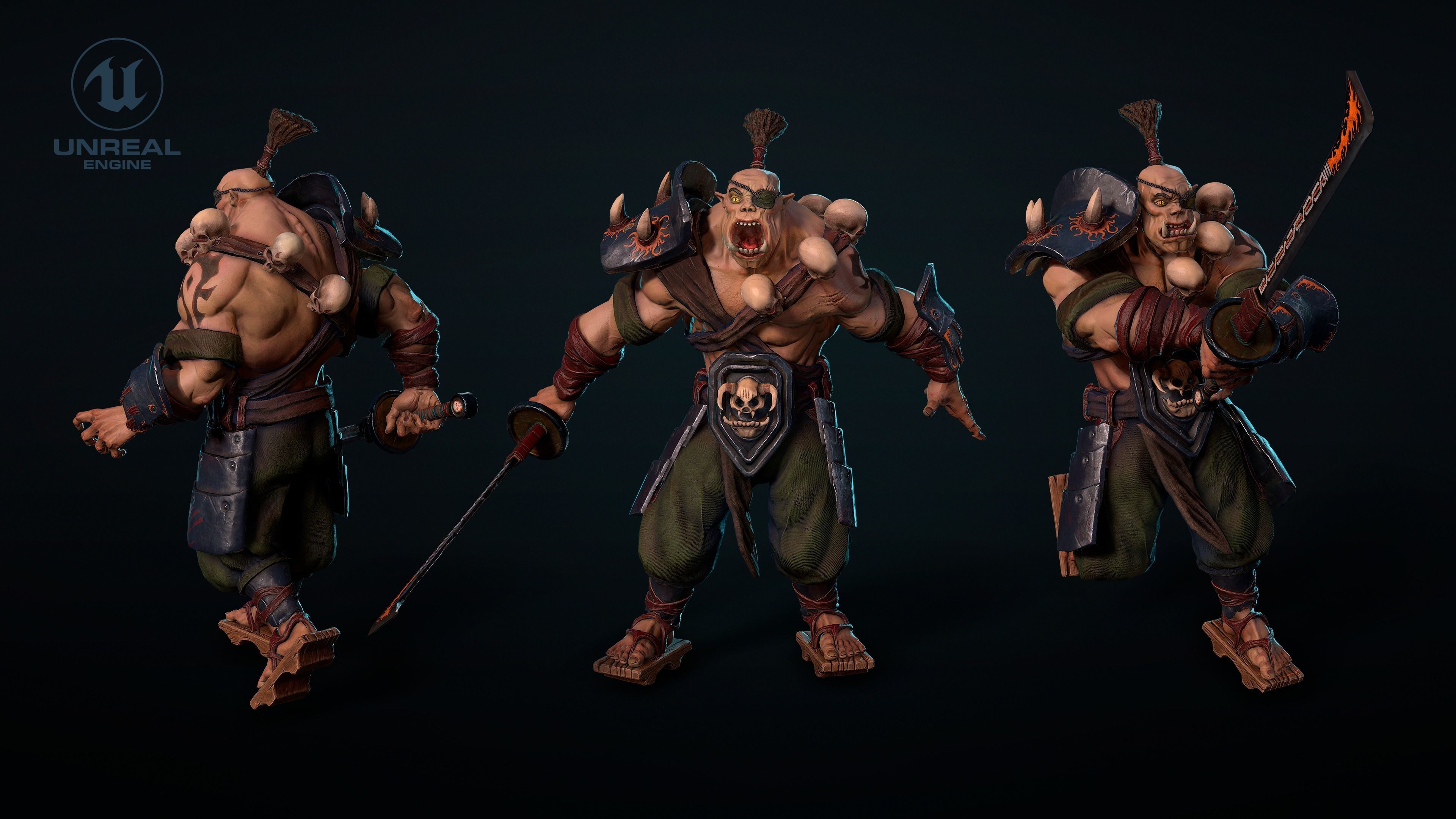 Orc Blademaster Low-Poly 3d model Low-poly 3D model_3