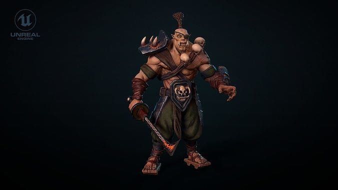 Orc Blademaster Low-Poly 3d model Low-poly 3D model