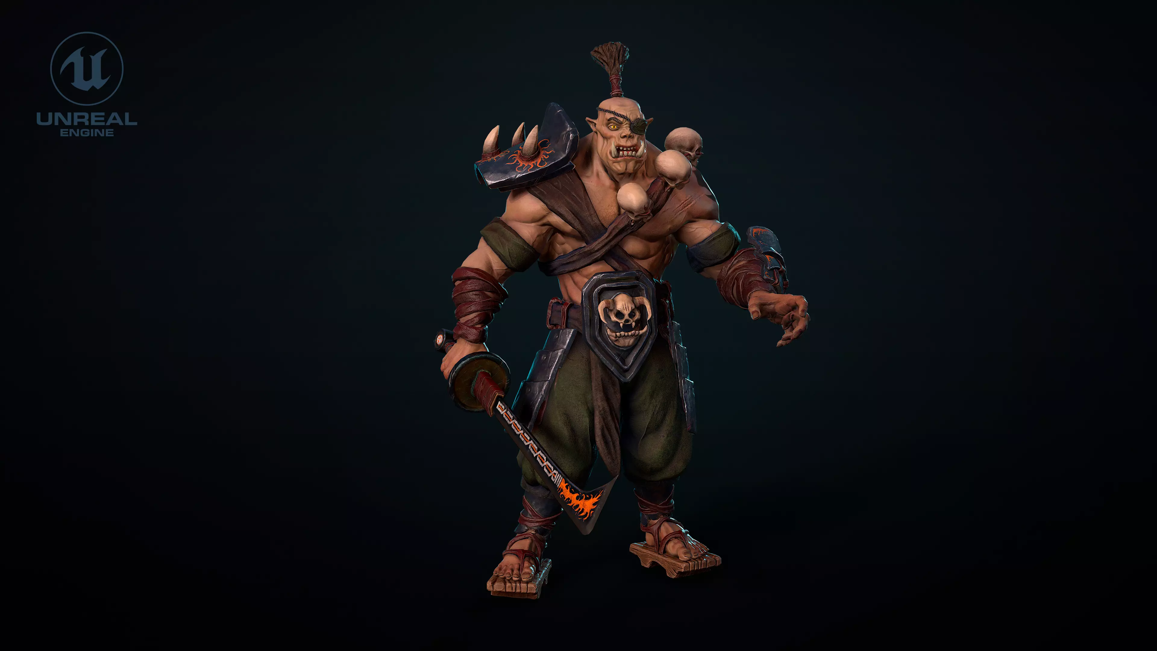 Orc Blademaster Low-Poly 3d model Low-poly 3D model_0
