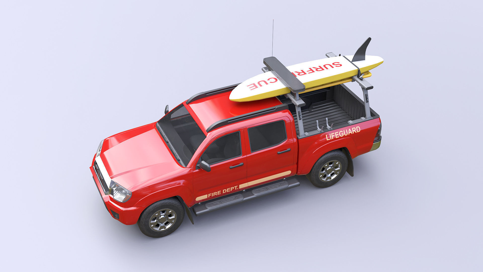 Lifeguard Vehicle Low-poly 3D model_4