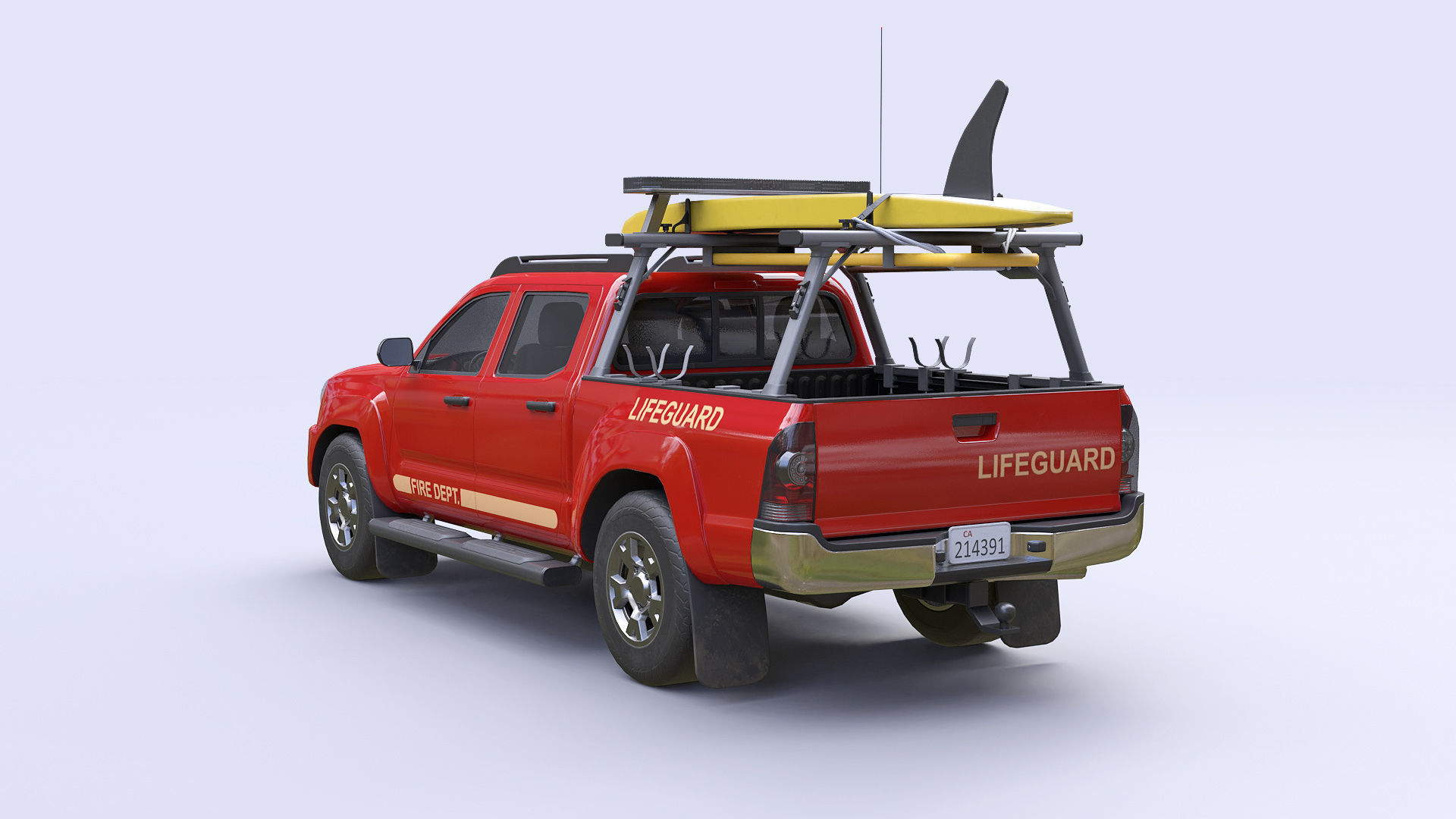 Lifeguard Vehicle Low-poly 3D model_9