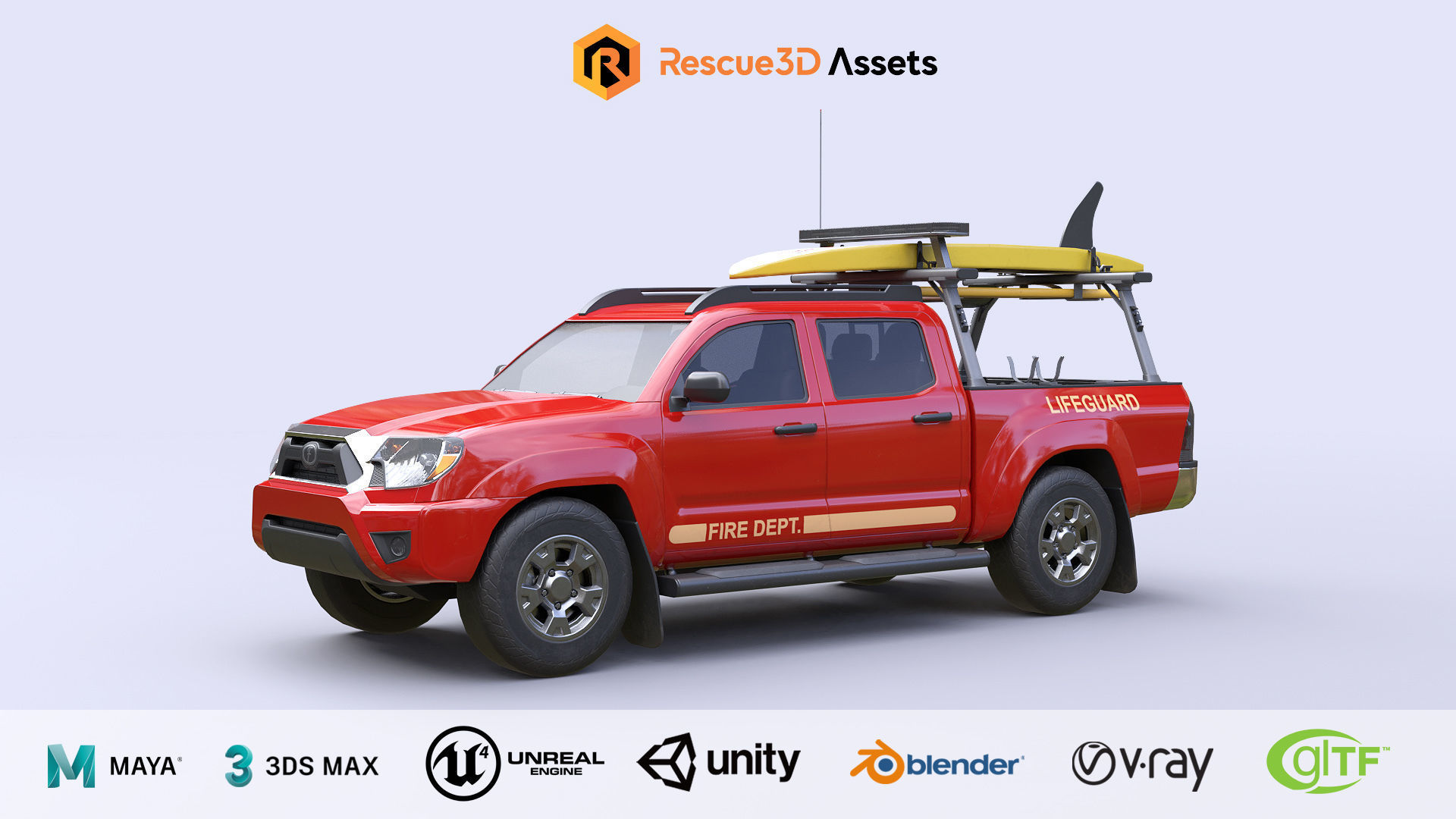 Lifeguard Vehicle Low-poly 3D model_13