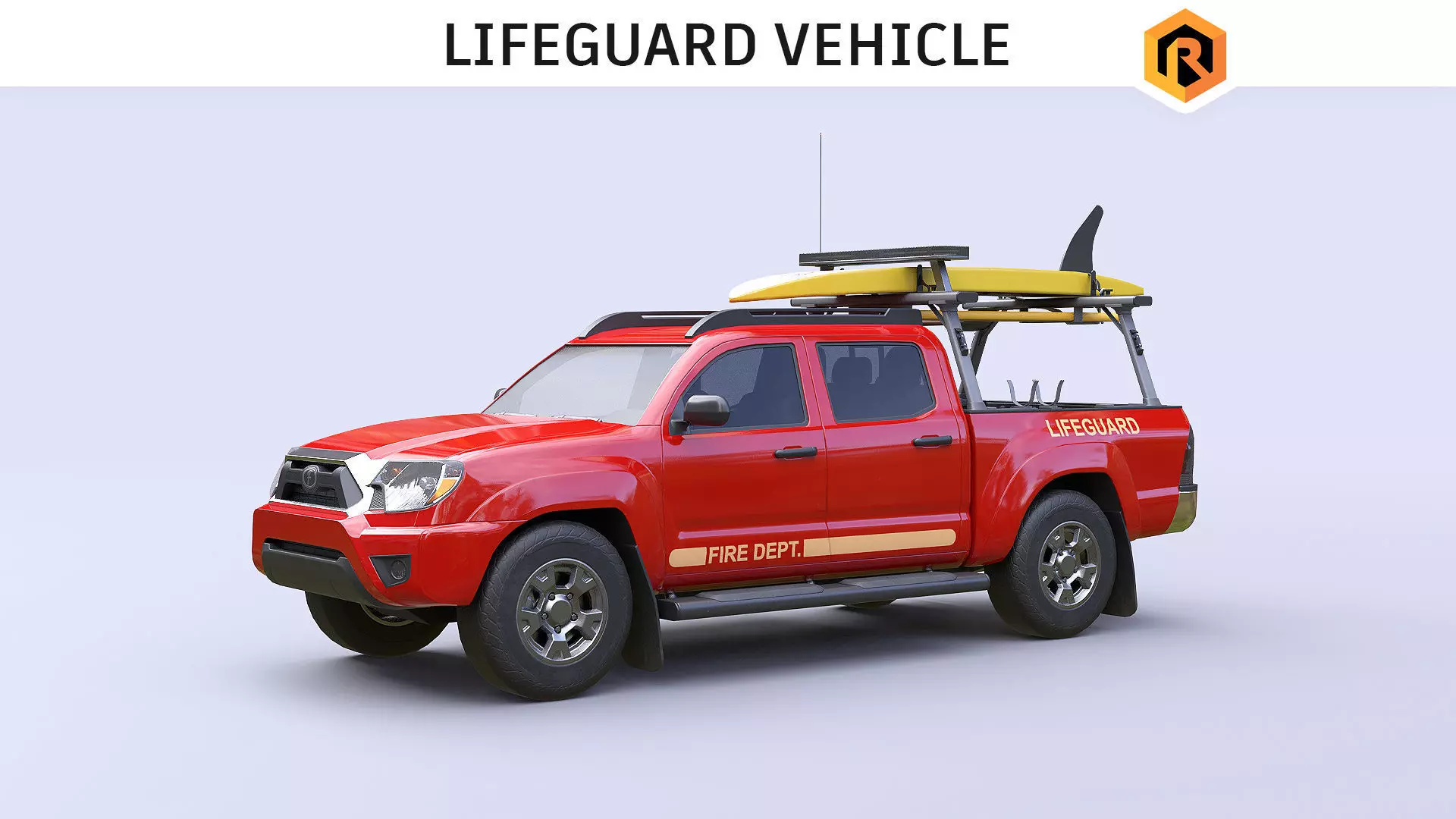 Lifeguard Vehicle Low-poly 3D model_0
