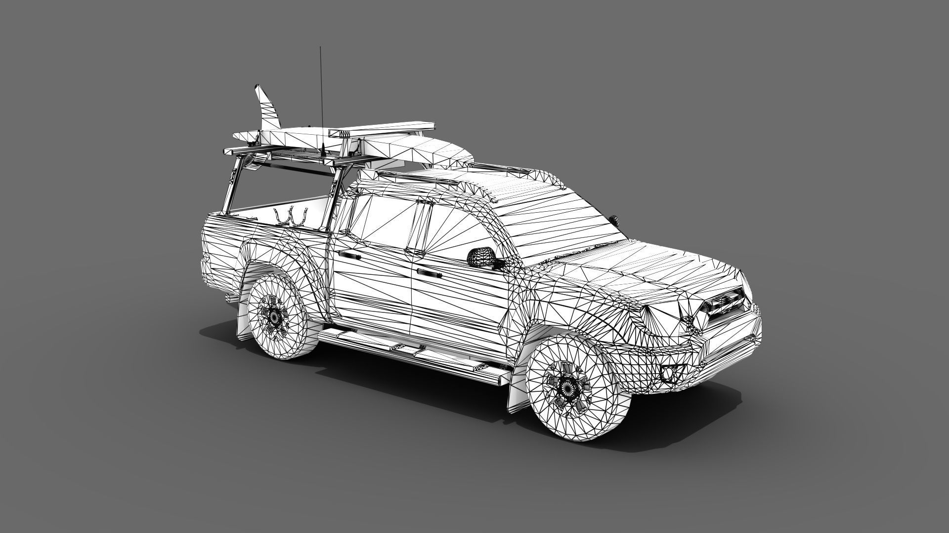 Lifeguard Vehicle Low-poly 3D model_10