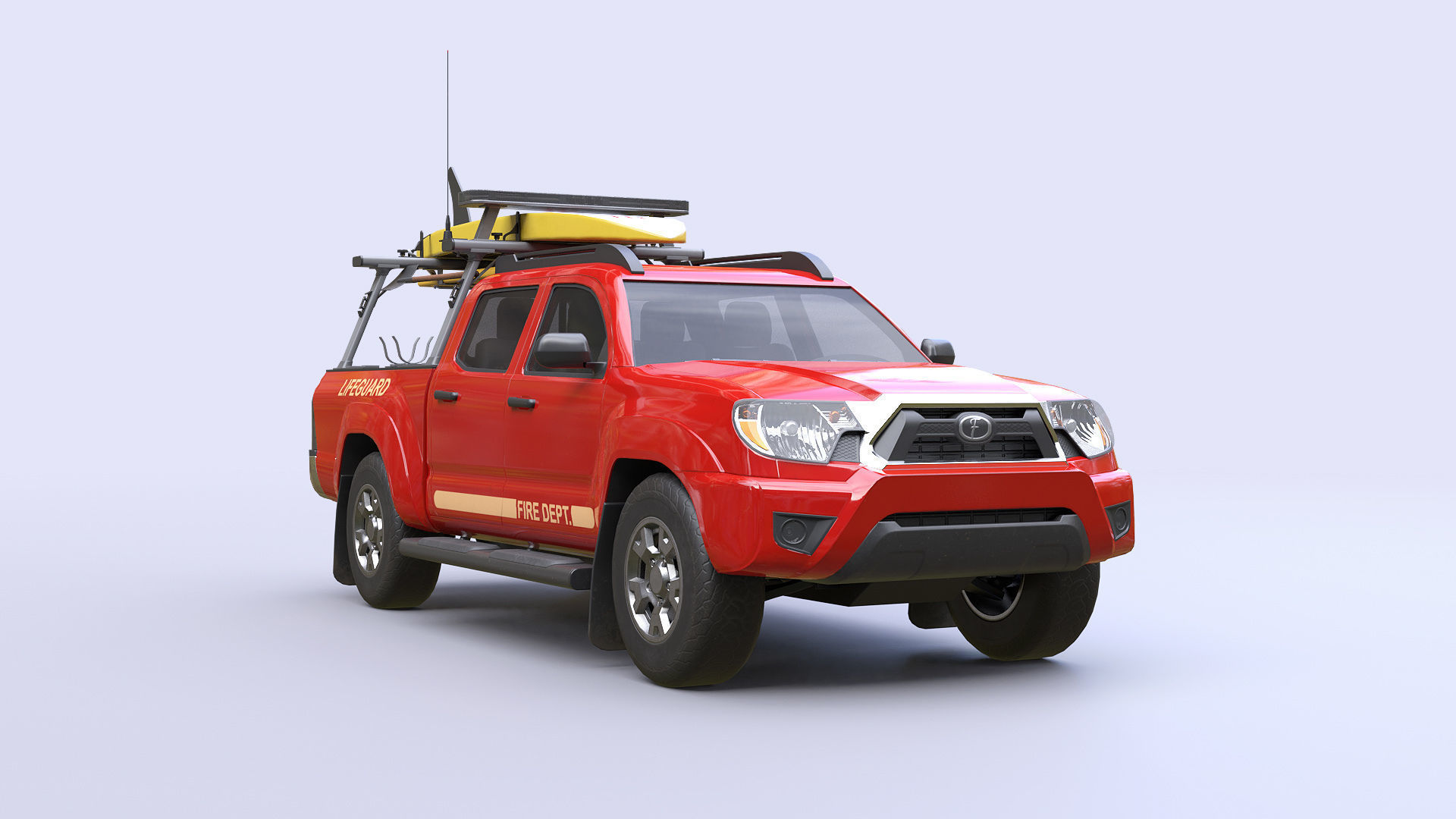 Lifeguard Vehicle Low-poly 3D model_2