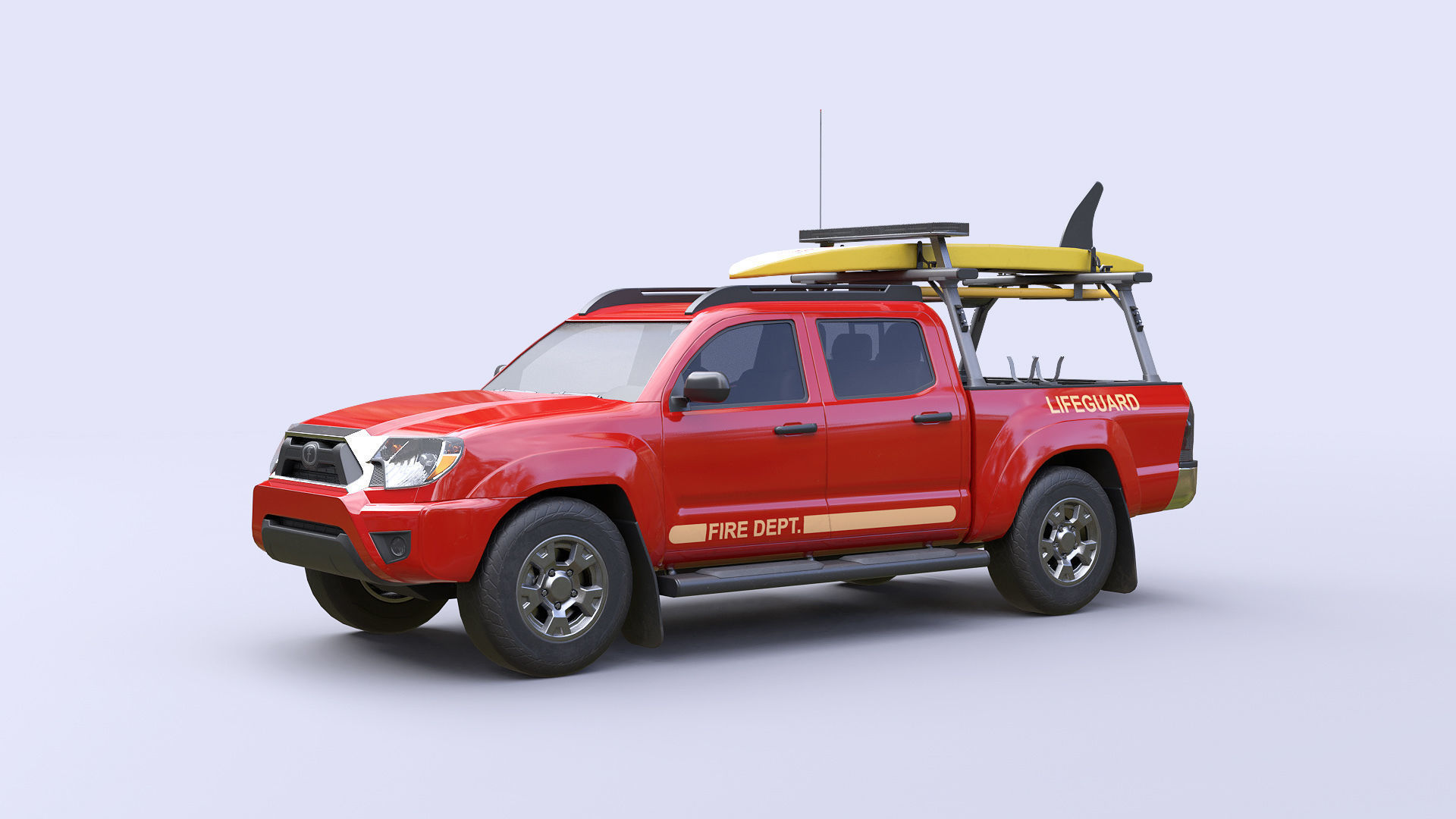 Lifeguard Vehicle Low-poly 3D model_8