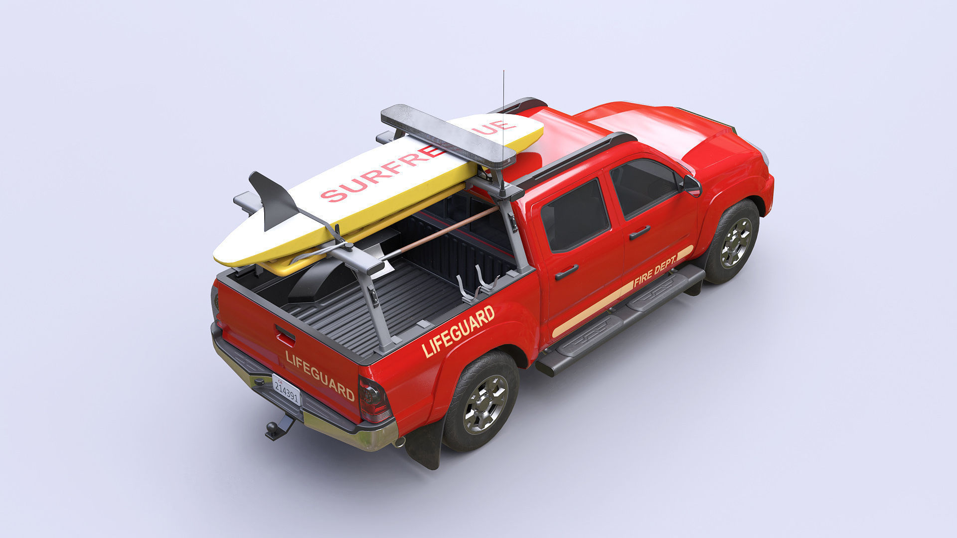 Lifeguard Vehicle Low-poly 3D model_3