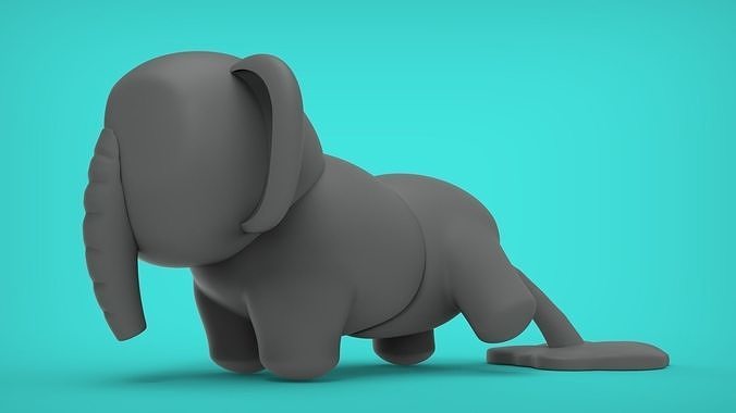 Elephant Peeing 3D print model