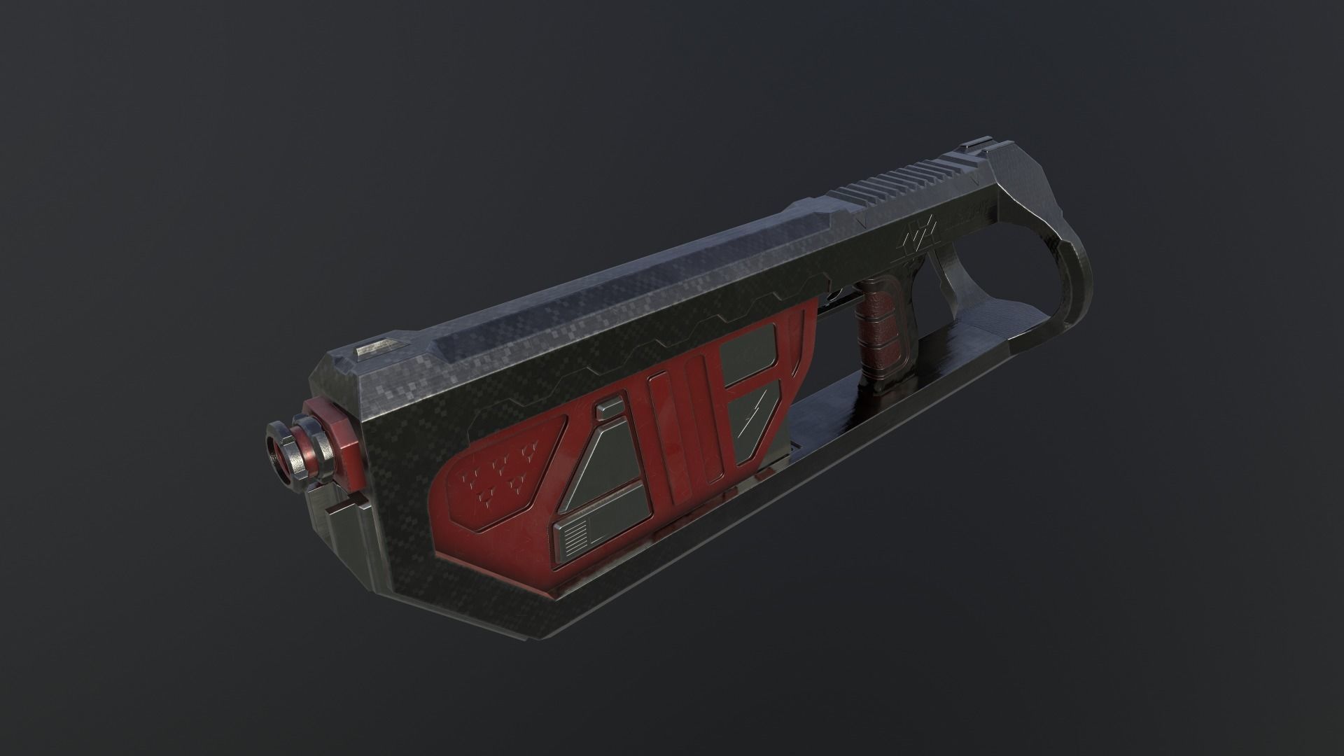 Low poly and High poly gun-JD8920H1 Low-poly 3D model_1