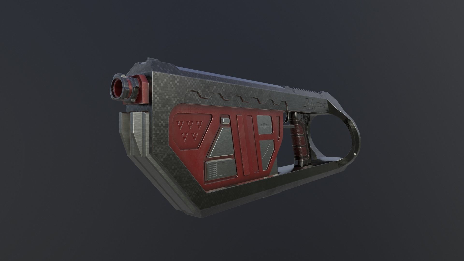 Low poly and High poly gun-JD8920H1 Low-poly 3D model_2