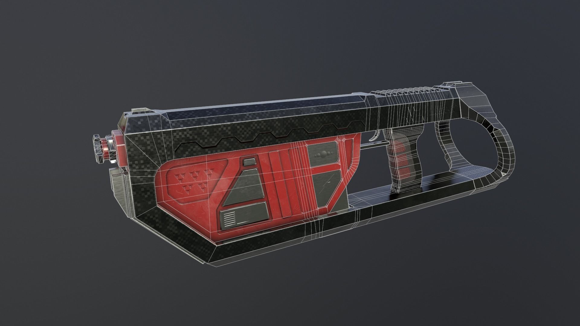 Low poly and High poly gun-JD8920H1 Low-poly 3D model_6