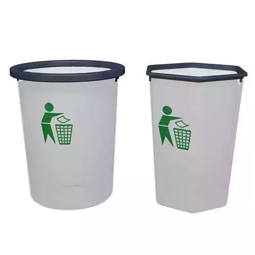 Trashcan two plastic trash cans