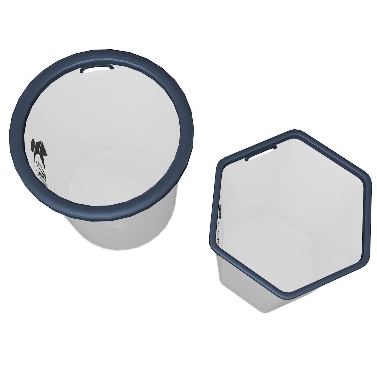 Trashcan two plastic trash cans 3D model_3