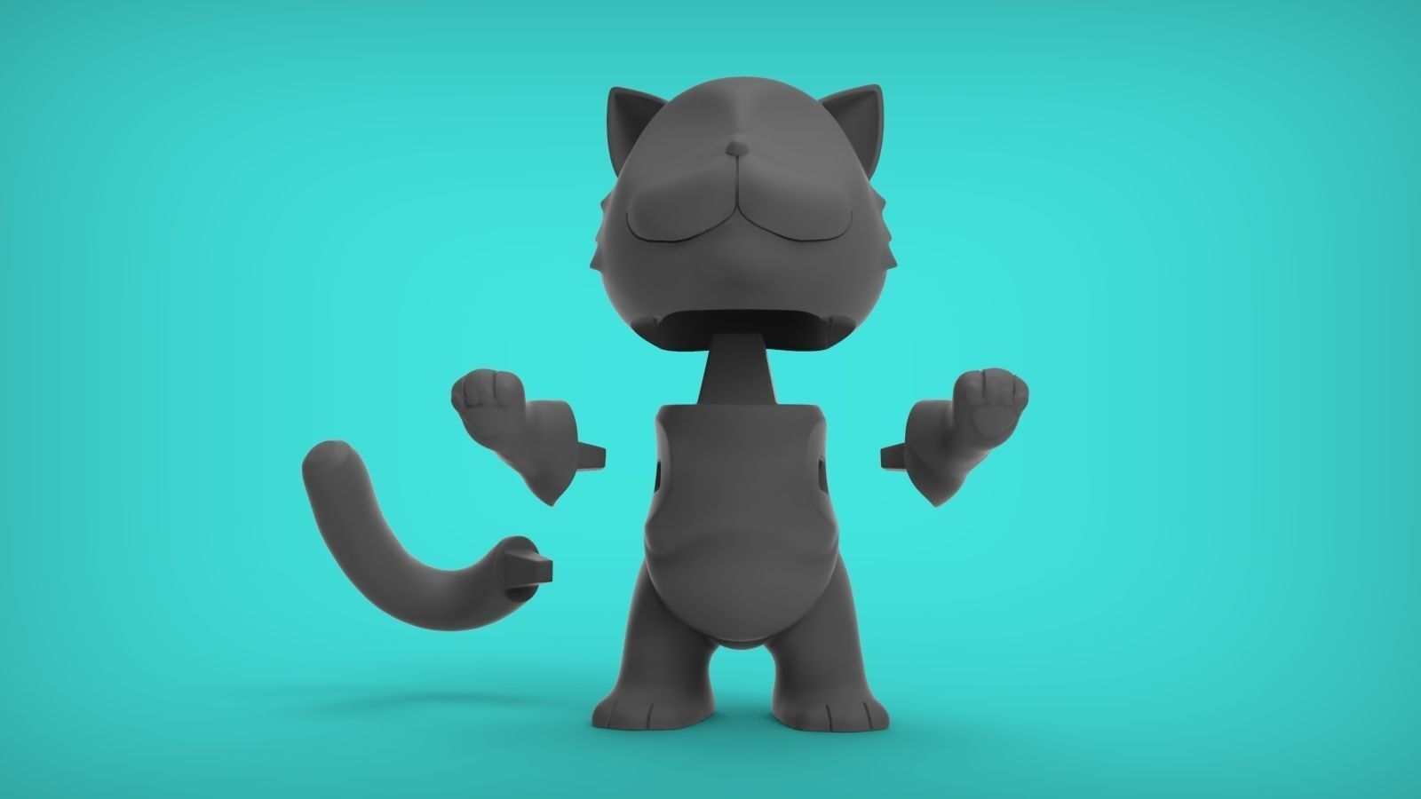 Cat asking 3D print model_1