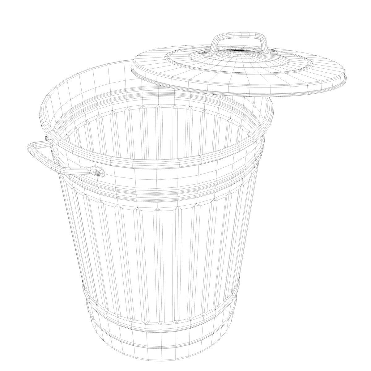 Trashcan trash can 3D model_8