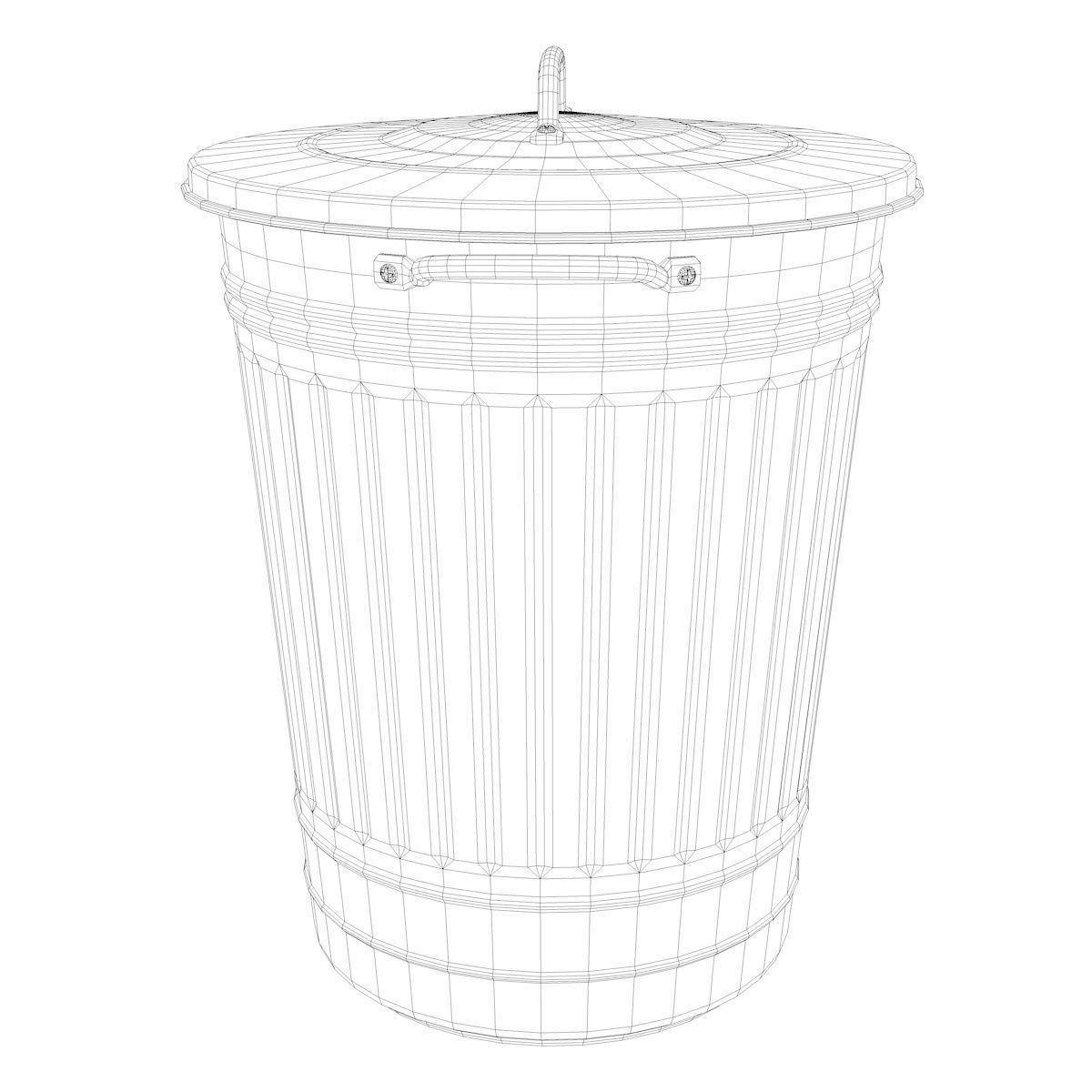 Trashcan trash can 3D model_6