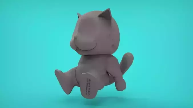 Cat sitting 3D print model