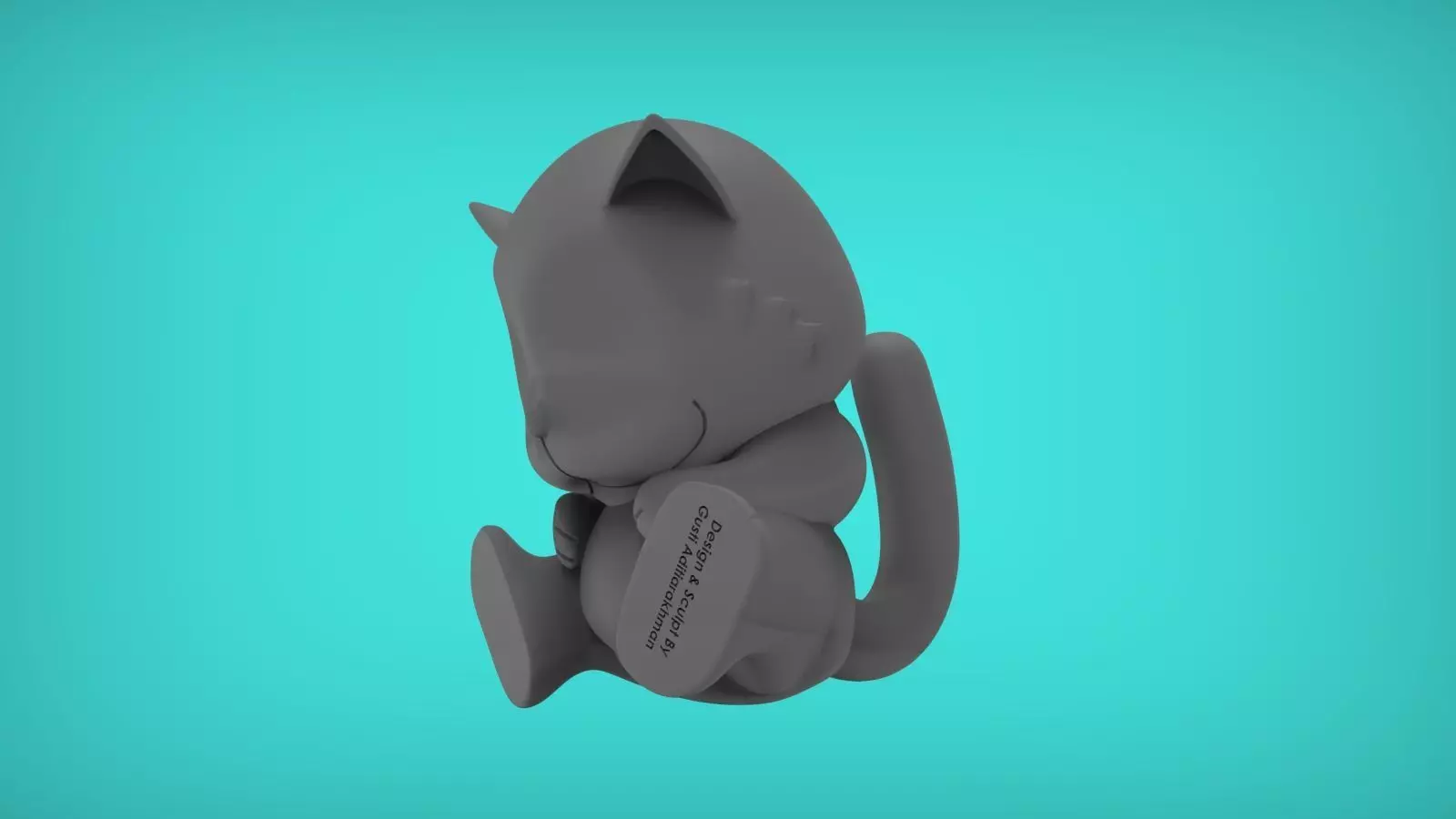 Cat Sleep Sitting 3D print model