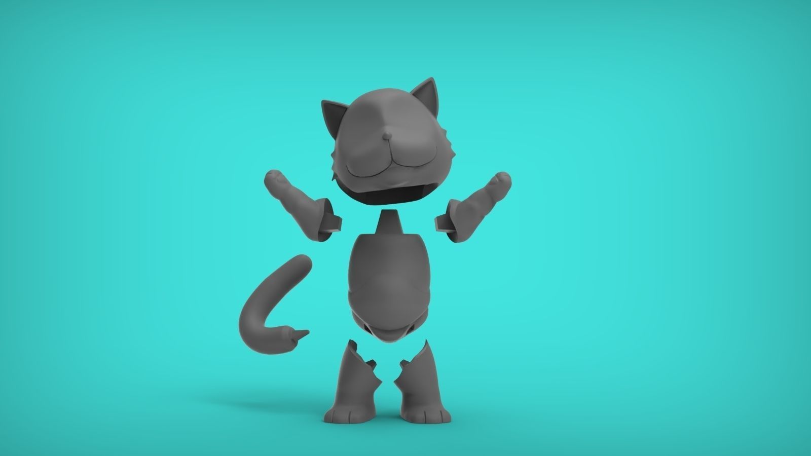 Cat Asking Cute 3D print model_1