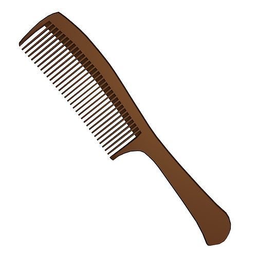 Hairbrush wooden comb 3D model