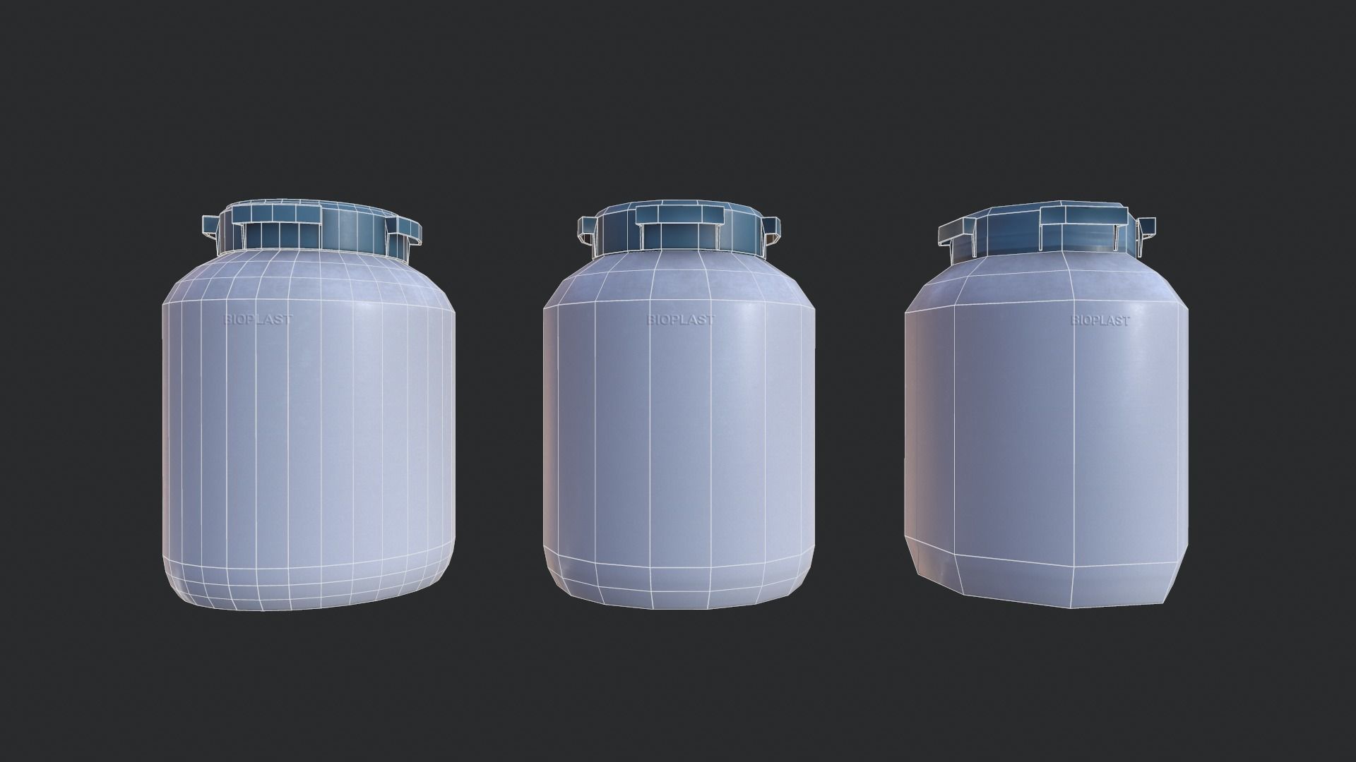 Bioplastic Drum 01 Low-poly 3D model_5