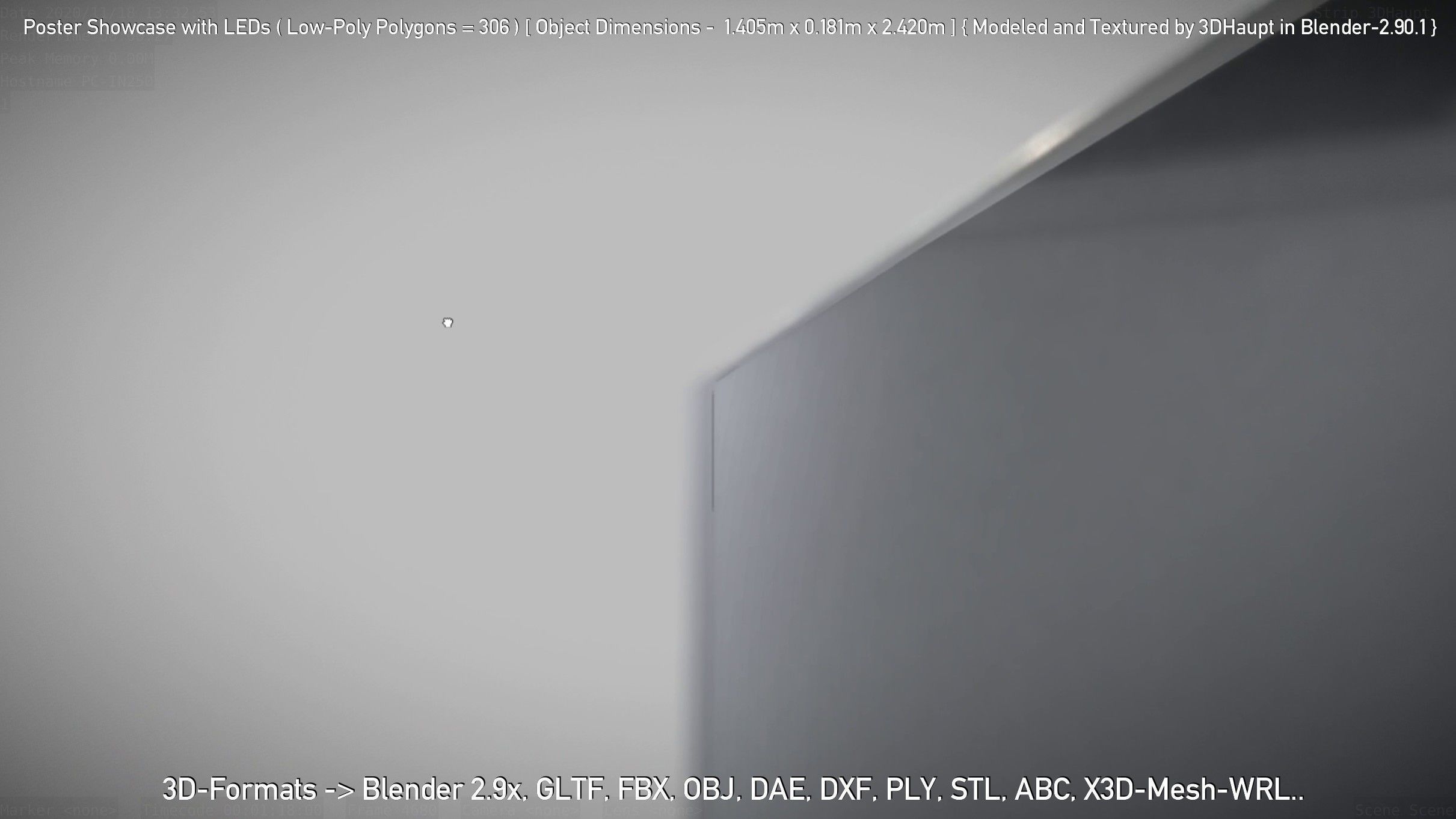 Outdoor Poster Showcase with LED Lighting Low-poly 3D model_78