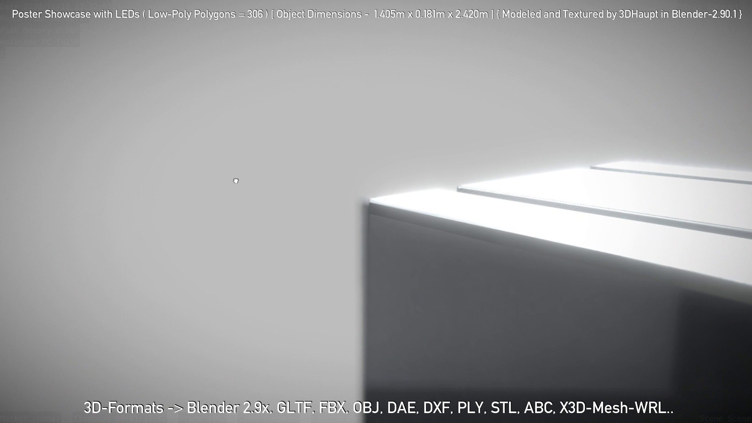 Outdoor Poster Showcase with LED Lighting Low-poly 3D model_46