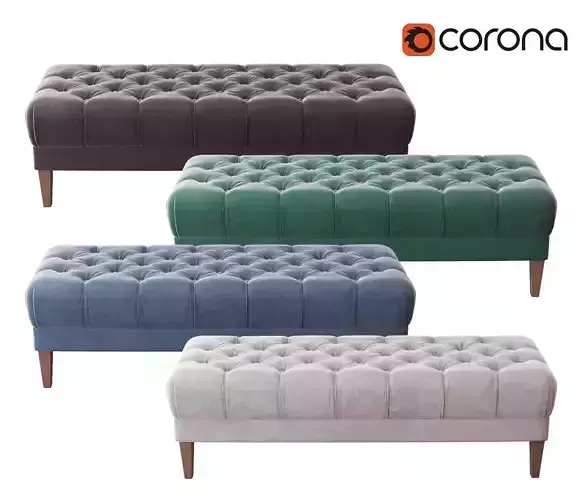 Buttoned velour banquette of different colors  for interiors
