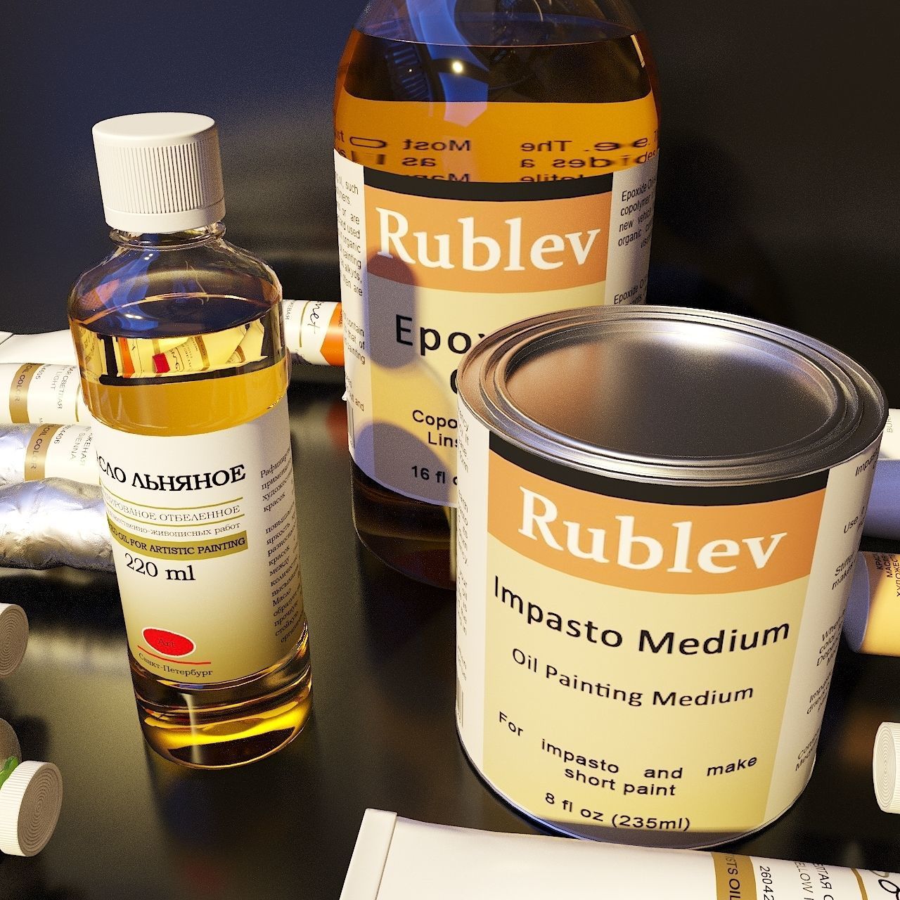 Artist Studio Oils Set 190 09 3D model_3